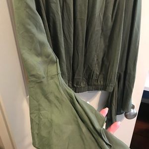 Green off the shoulder top